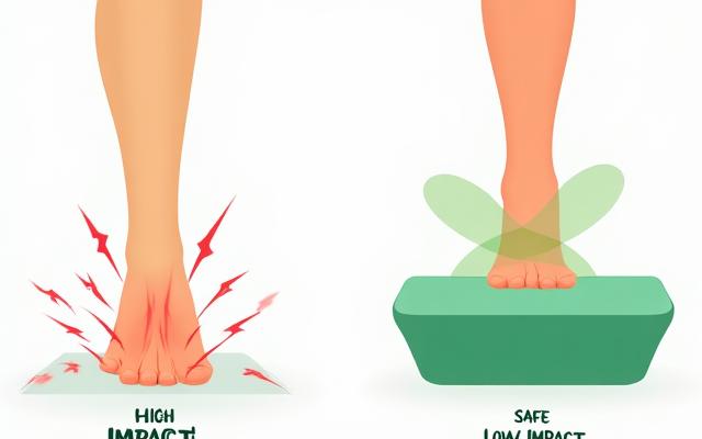 Graphic comparing running impact vs stepper circular motion