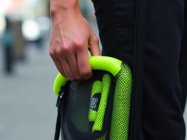 Jump rope stored in a sleek black carrying pouch